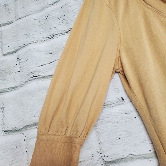 Young Fabulous And Broke Cropped V Neck Shoulder Hoodie Tan Large Cotton - Picture 6 of 9